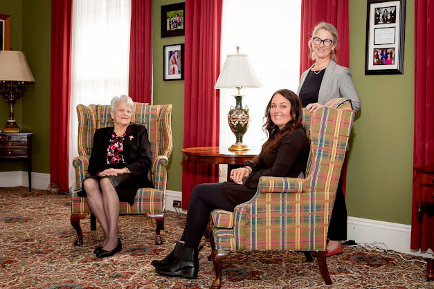LDAPEI Patron the Lt Governor of Prince Edward Island, Her Honour Antoinette Perry, LDAPEI President Amanda MacIntyre and Past President Mary Lou Griffin-Jenkins.